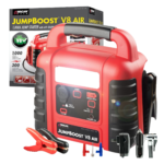 Wagan EL7552 Jumpboost V10 Air 1000 Peak Amps 12V Jump Starter with 260 PSI Powerful Air Compressor Tire Inflator, 1 Built-in DC Socket and 2A USB Port, Work Light