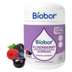 Biobor Elderberry Gummies with Vitamin C & Zinc, Immune Support, 60 Count | 150mg Elderberry Extract, Daily Wellness Support Gummies, Vegan-Friendly, Non-GMO, Gluten Free, Mixed Berry Flavor